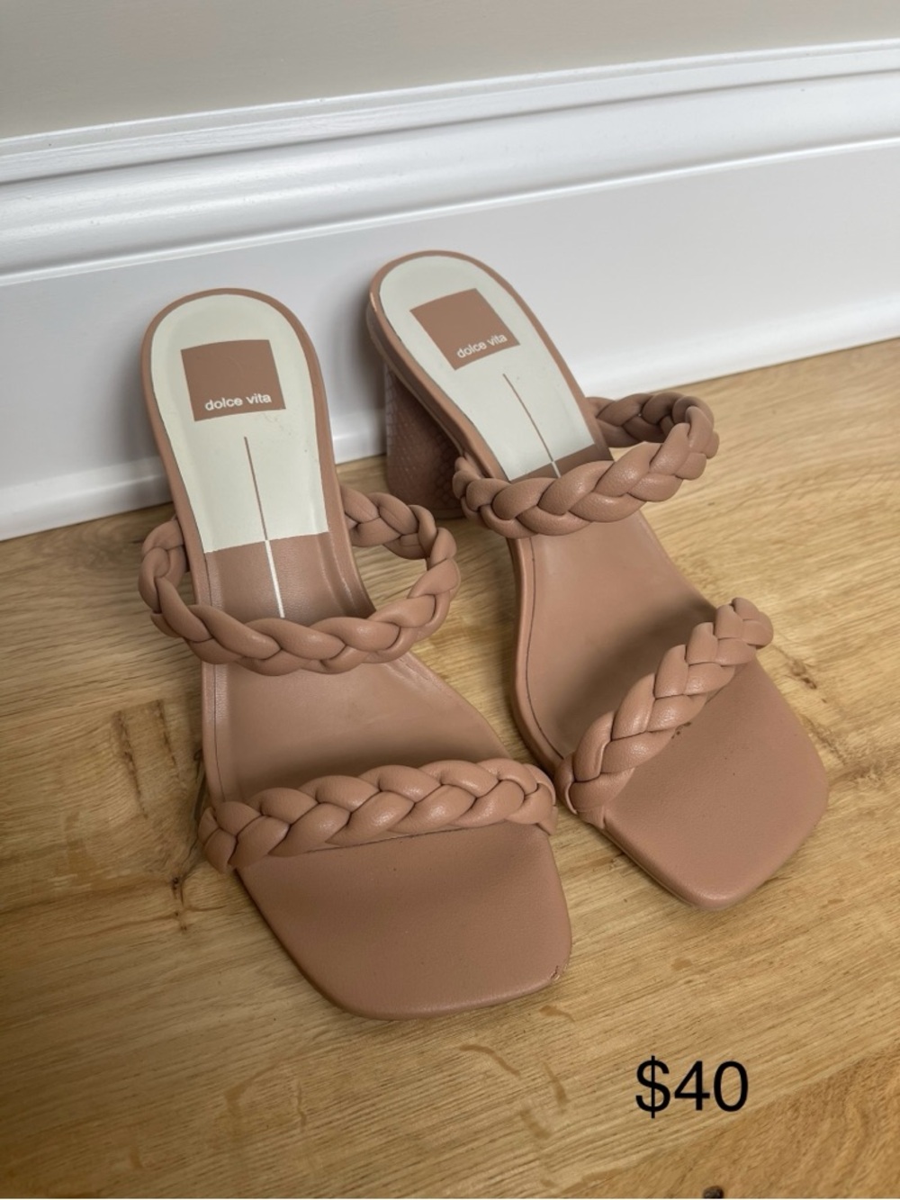 Dolce Vita Braided Double-Strap Sandals in Nude